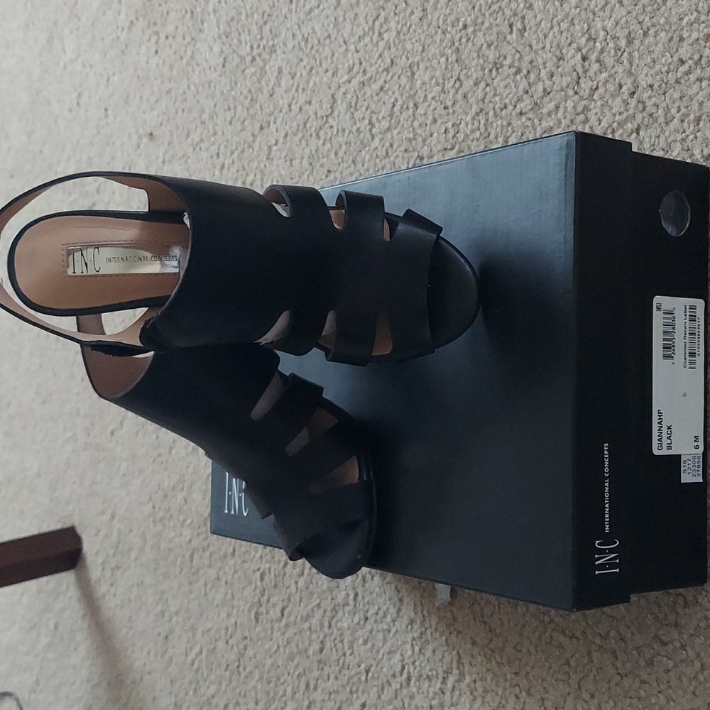 INC Gianna Black Heel Sandal sz 6M